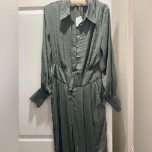 Free people satin jumpsuit.  Size-S